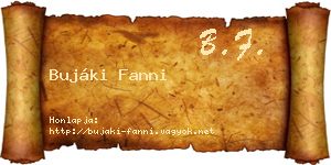 Bujáki Fanni névjegykártya